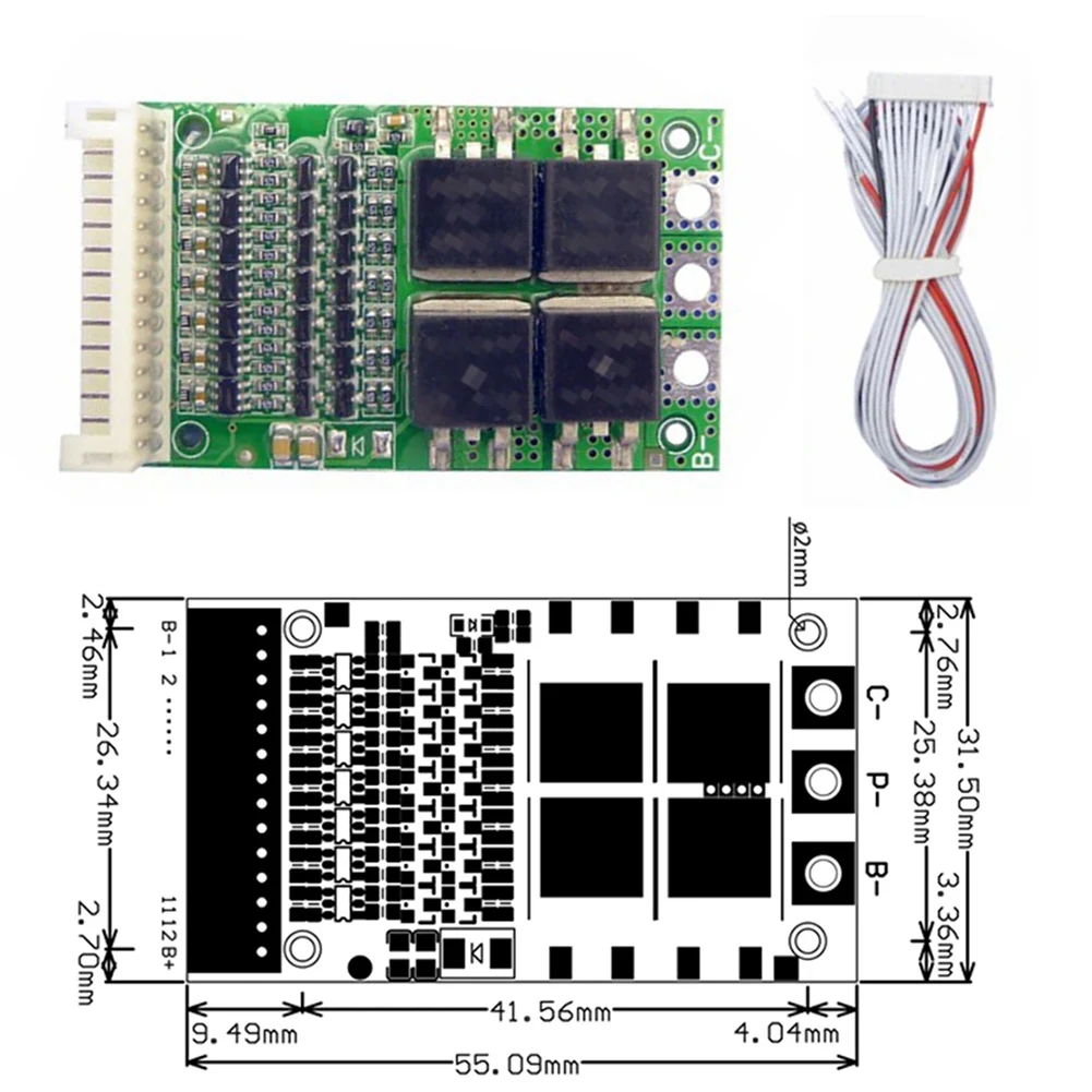 

24V 36V 48V PCB Board Replacement Spare Parts Protection Accessories 6S-13S 25A Charging Module Equalizer Board