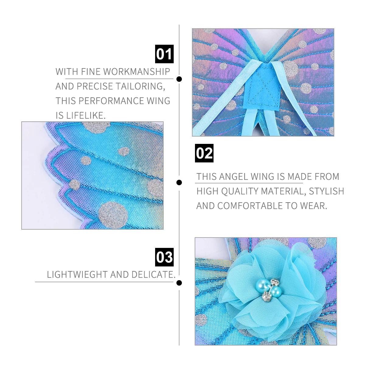 

Colorful Butterfly Wings Kids Costume Party Dress Up Gradient Performance Wing Stylish Comfortable Lightweight Chic Photo Prop