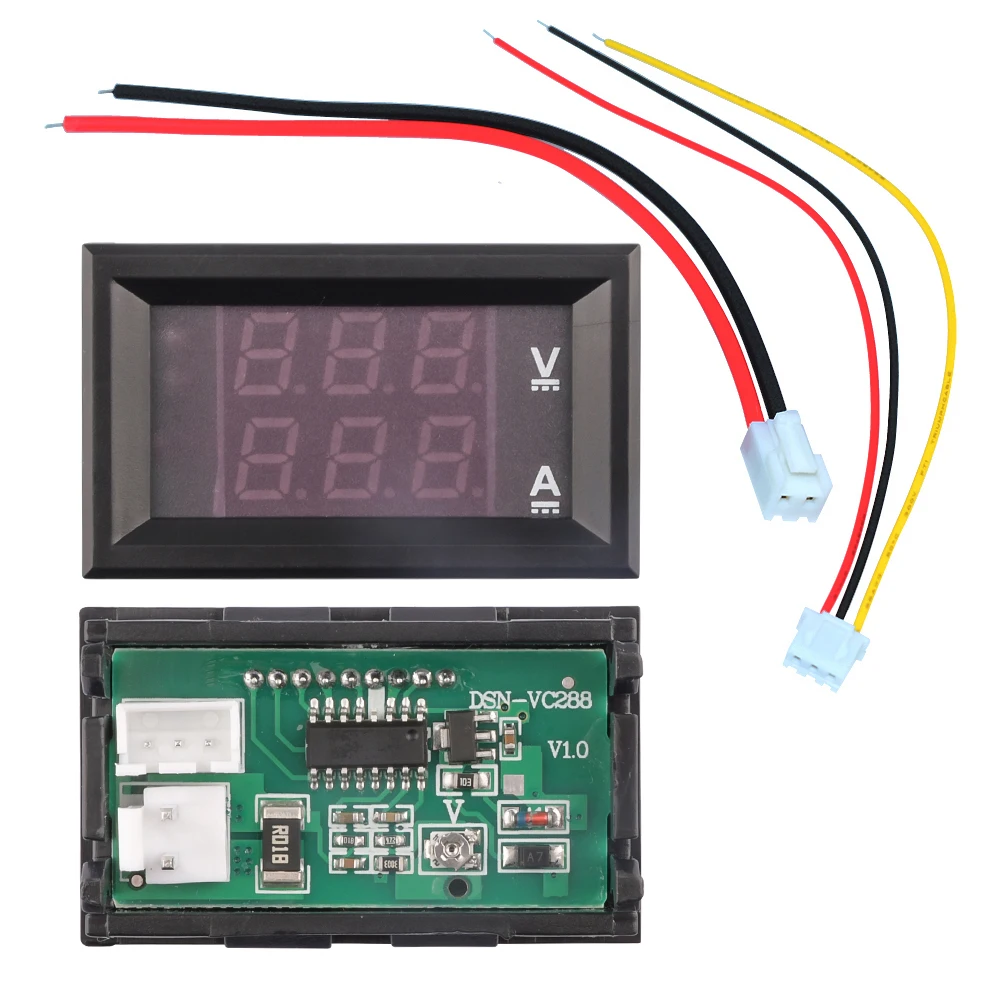 DC 100V 10A Voltmeter Ammeter LED Digital Display High Precision Voltage and Current Monitoring Instruments QC