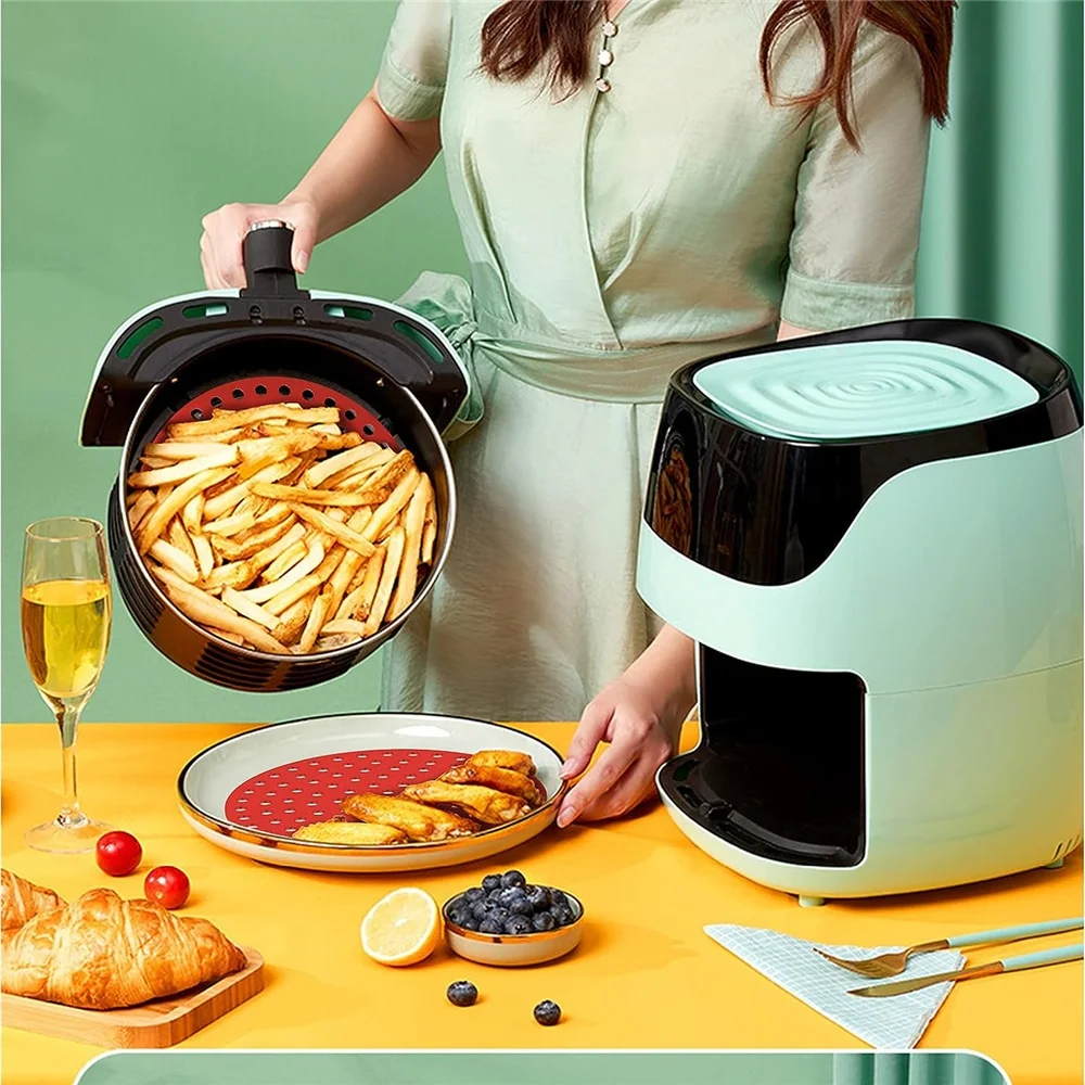 Air fryer accessories combination set silicone tray mat grill pizza oven baking tray pan mat chicken basket mat AirFryer silicon