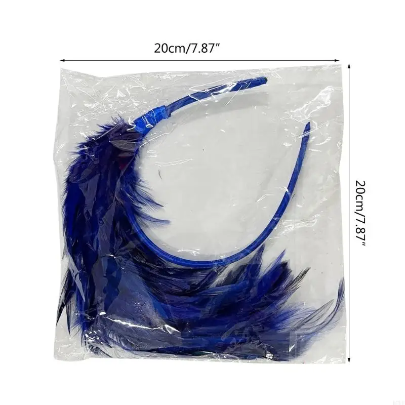 R7UF Flapper Bulu Ikat Kepala Mardi Gras Ikat Kepala Burlesque Headpiece Dengan Bulu