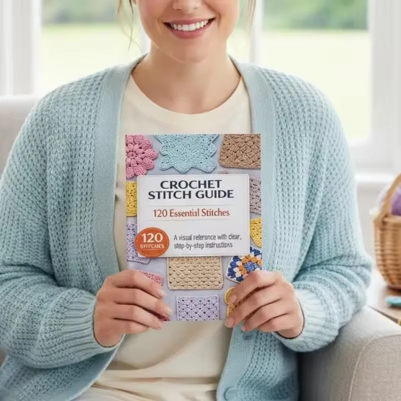 Complete Crochet Stitch Guide Book For Beginners 125 Needle Techniques Manual Home Craft Supplies Women DIY Handmade Pattern