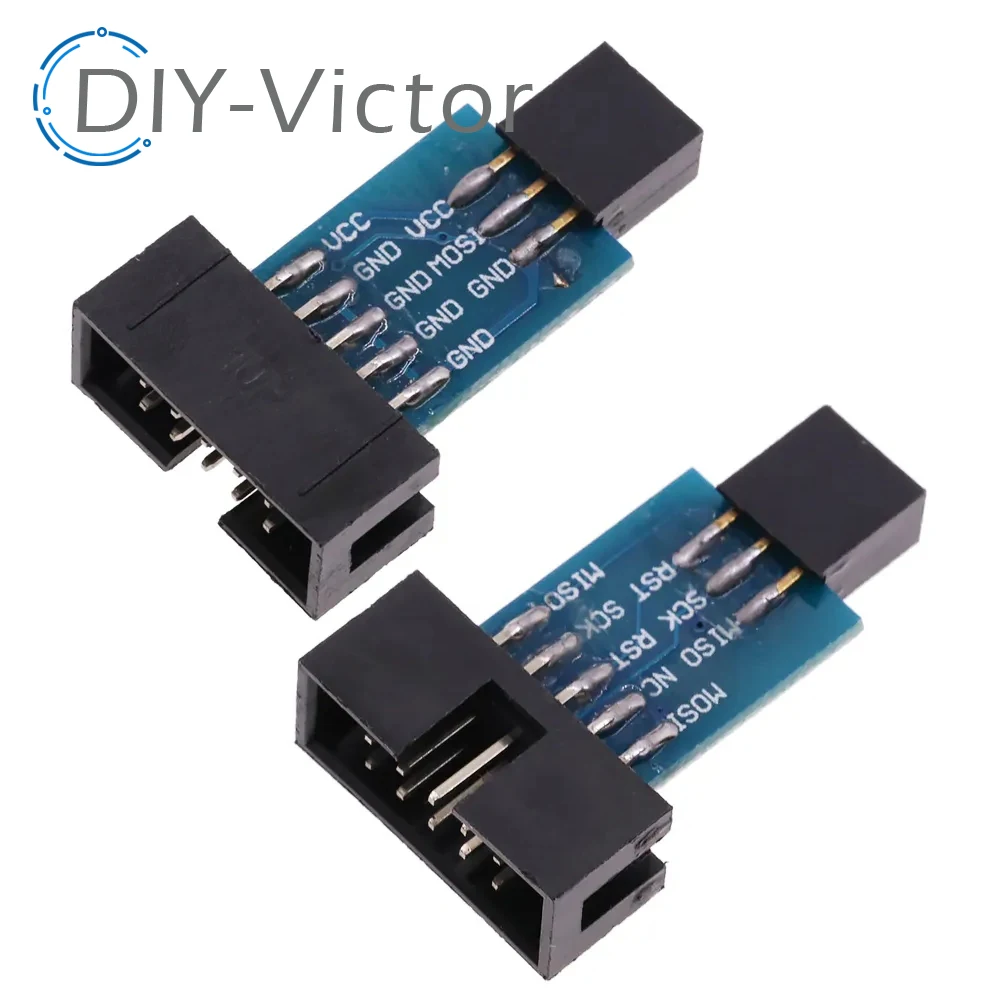 1 Set 10Pin إلى 6 Pin لوح مهايئ + USBASP USBISP AVR مبرمج USB ATMEGA8 ATMEGA128 عتيني/CAN/PWM 10Pin سلك وحدة