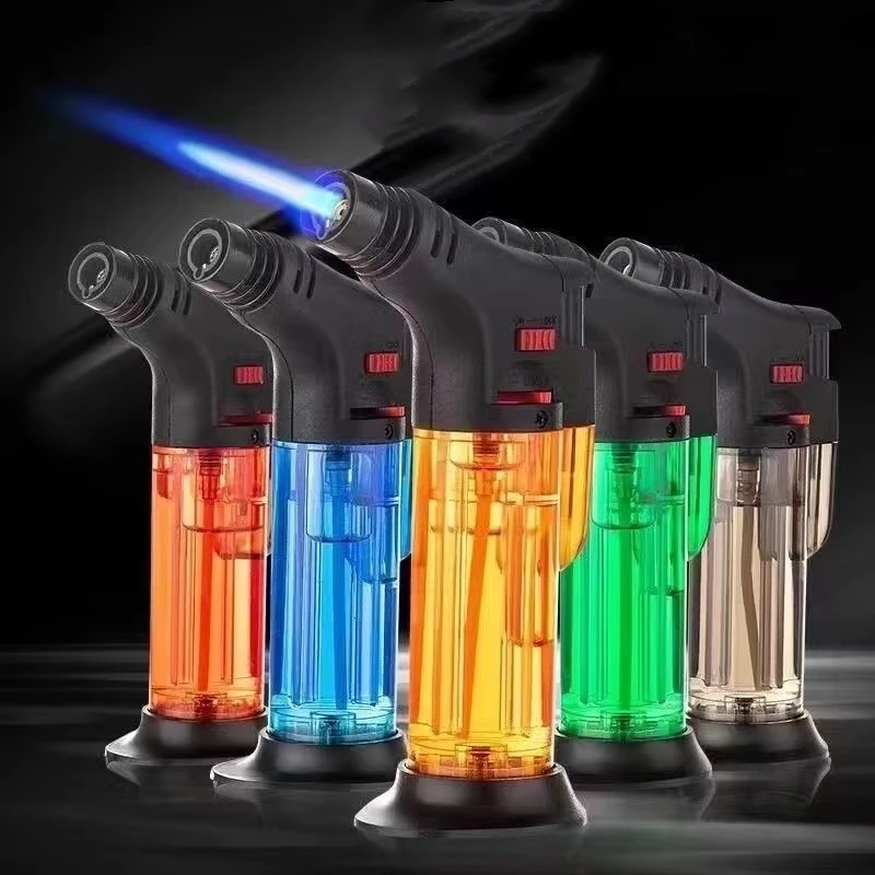 Lot De 2 Briquets Tempête Jet Flame – Rechargeables, Coupe-Vent, Flamme Réglable, Fenêtre Visible – Briquet Butane Homme (Sans Gaz – Noir)