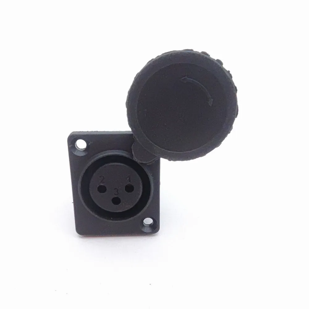 Conector hembra XLR de 3 pines, montaje en Panel, chasis, puerto de carga de batería de bicicleta, accesorios de batería