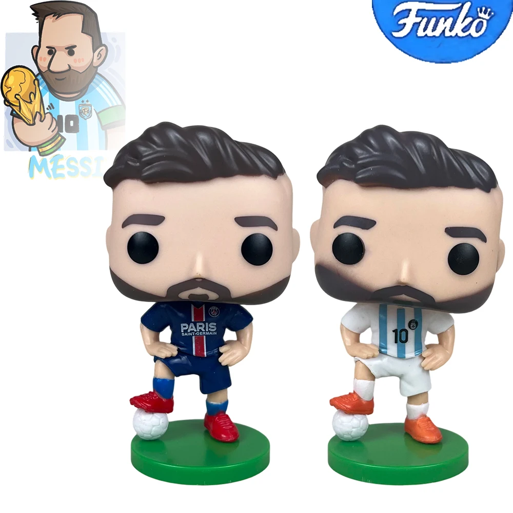 Pop  Messi Q Version Doll No.10 Jersey Football  Collection Model Doll For Birthday Christmas Gift
