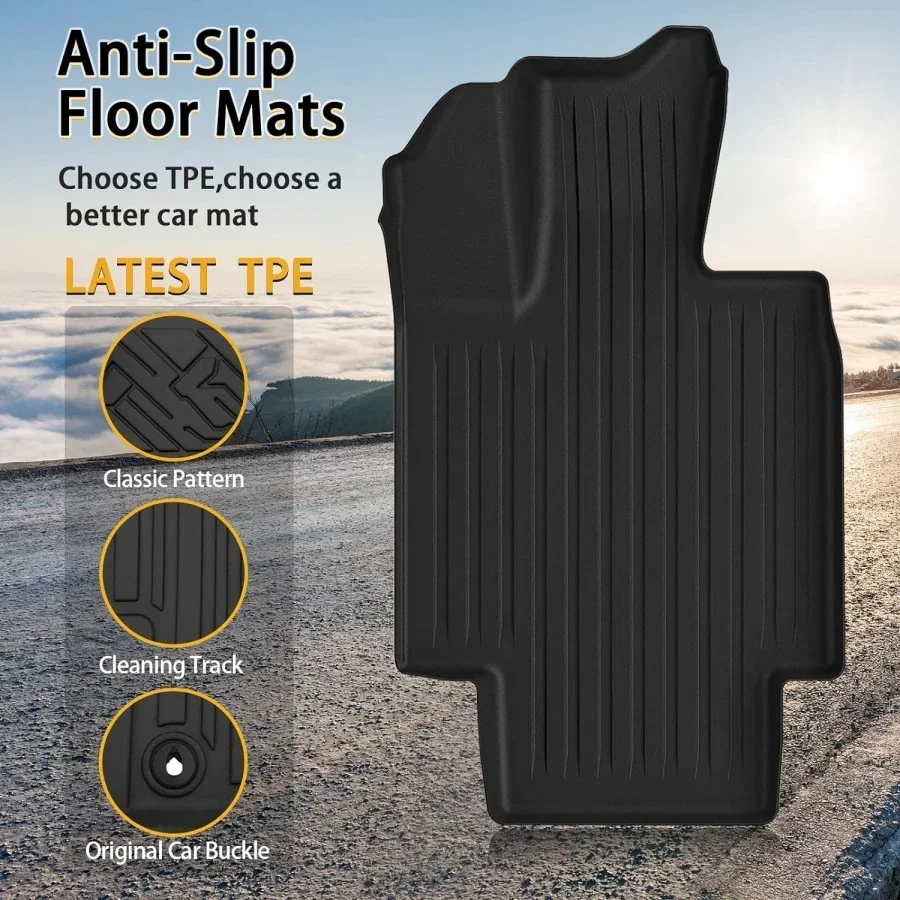 TPE Floor Mats For 2024 Tesla Cybertruck Pickup All-Weather Trunk Bed Mats Odorless High-Coverage Floor Liner Protection