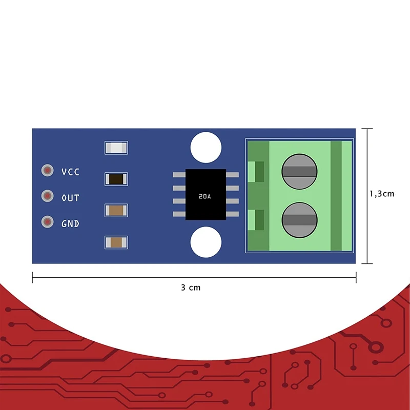 Atual Sensor Range Module, ACS712, 20A Amp, 5 pcs, compatível com Bascom