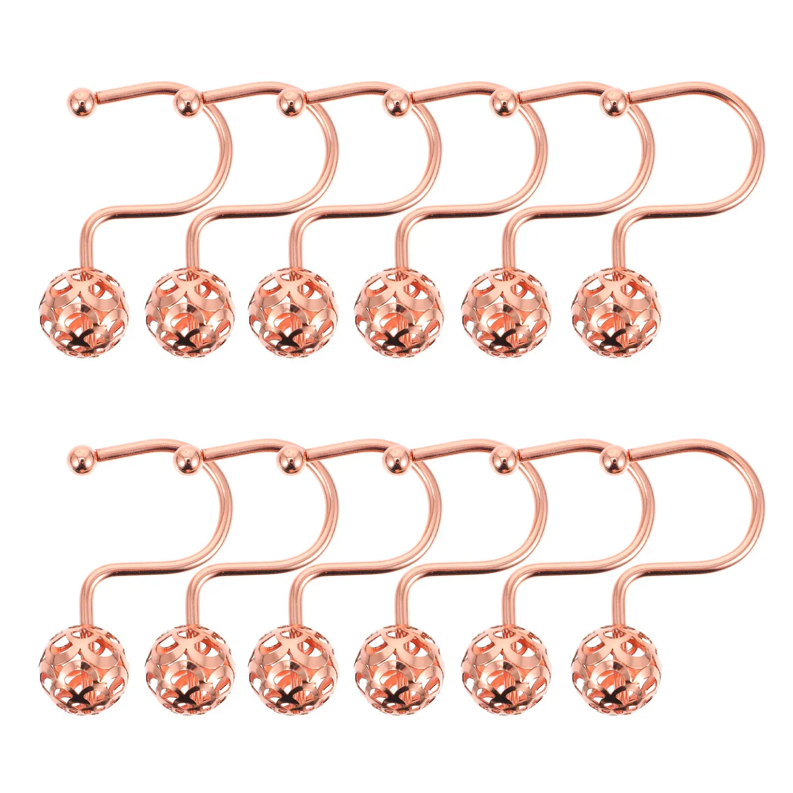 12Pcs High Quality Metal Ball Hooks Curtain Fixing Accessories Iron Plating Hangers Curtain Hooks Accessory