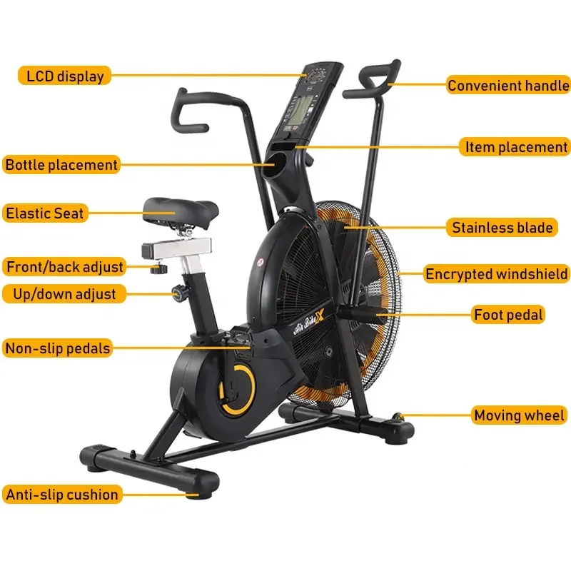 

Commercial Cardio Gym Equipment Exercise Air Bike Wind Resistance Spinning Air Bike