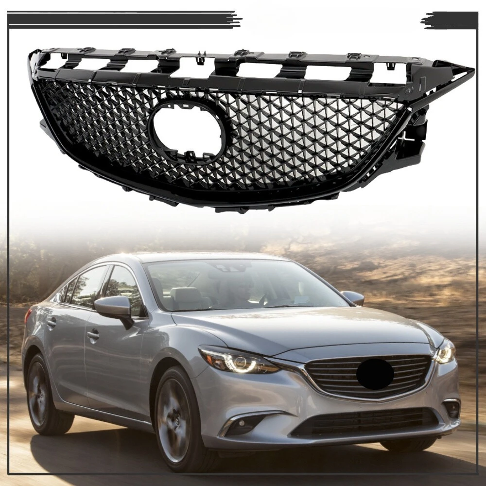 

Fit For Mazda 6 2014 2015 2016 Front Bumper Grille Mesh Honeycomb Glossy Black