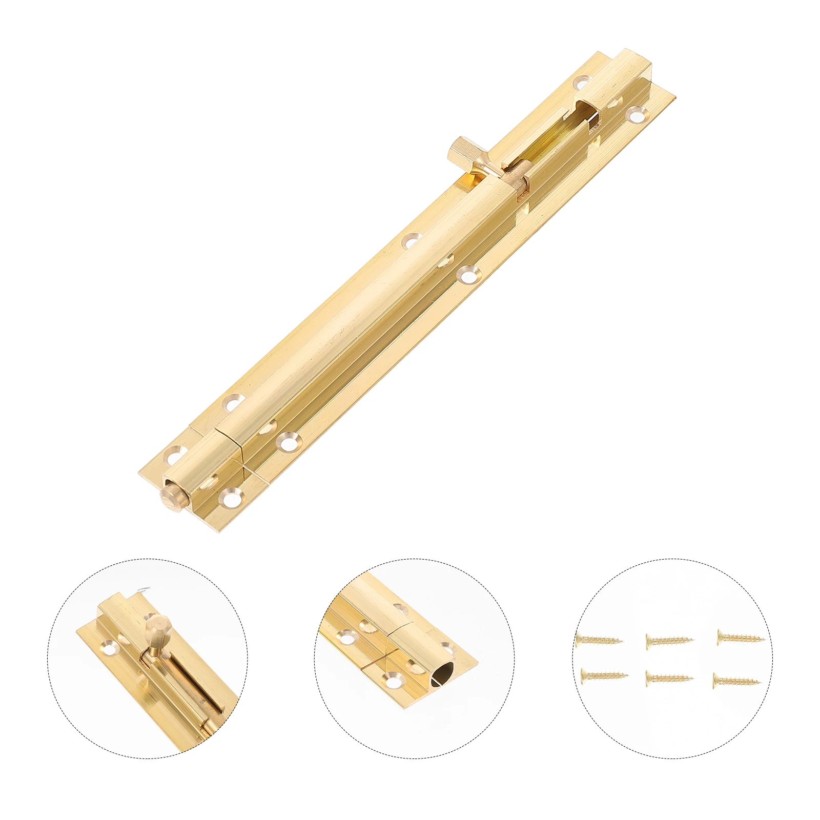

Bronze Lock Copper Security Latch Interior Slide Door Lock Heavy Duty Barrel Bolt Sturdy Copper Latch Reinforcement for Home