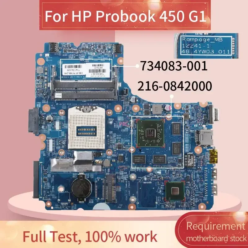 

734083 -001 734724 -601 для HP Probook 440 G1 450 G1 470 G1 Материнская плата для ноутбука ZSO51 12241-1 48.4YW03.011 SR17D Материнская плата для ноутбука