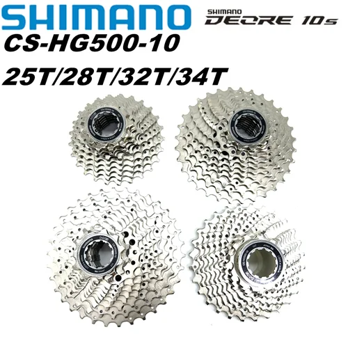 Shimano CS HG500 piñón de Cassette de bicicleta de carretera de 10 velocidades para 10s 10v 12-28T 11-25/32T/34T 36T accesorios de bicicleta de carretera de rueda libre