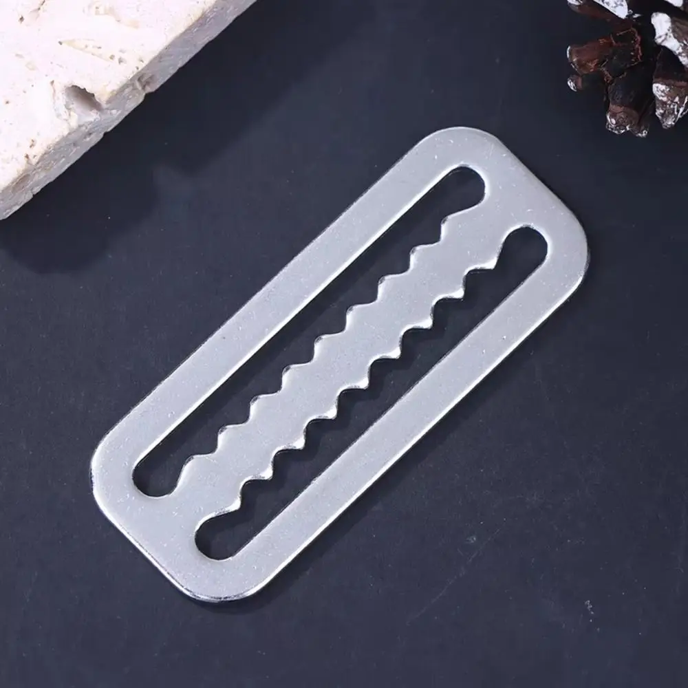 1/5PCS Slide Keeper Ring Diving Weight Belt Stainless Steel Double Slot Structure Strap Buckle Serrated Locking