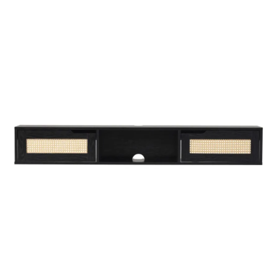 

Modern RattanDoor Floating TV Stand For TVs Up To 65 Inches