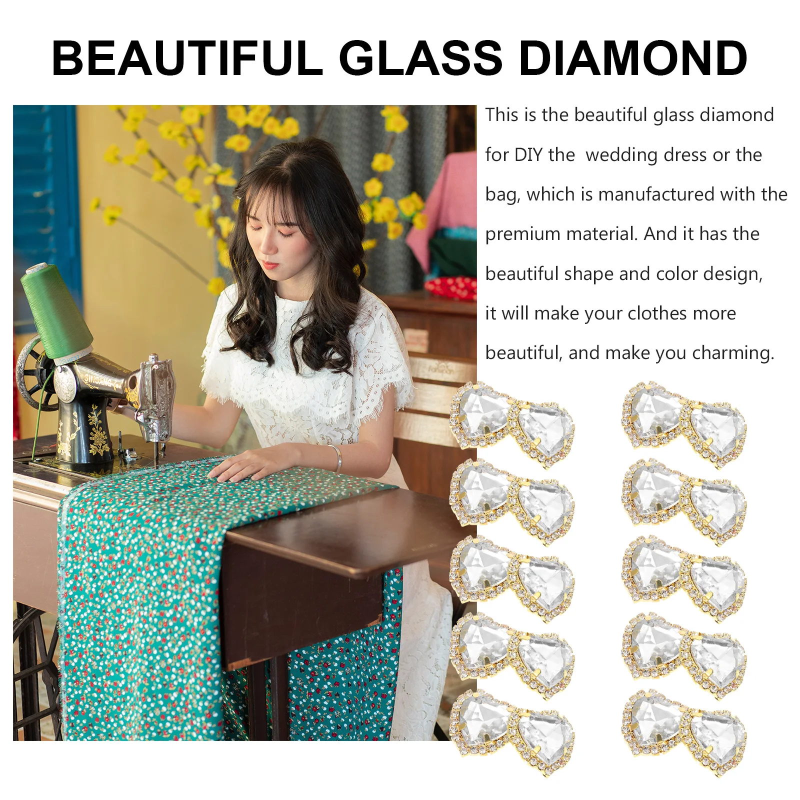 

20pcs Diy Premium Glass Sewing Rhinestones Claw For Clothing Shoes Nail Art Craft Garment Decor Handmade Accessories