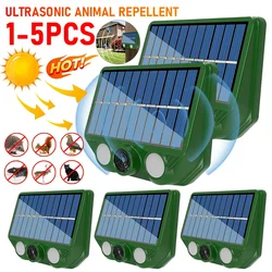 Solar Animal Repellent Scarer Ultrasonic Animals Sonar Repellent Outdoor Pest Sensor Deterrent Dog/Cat/Bird Repeller Frighten