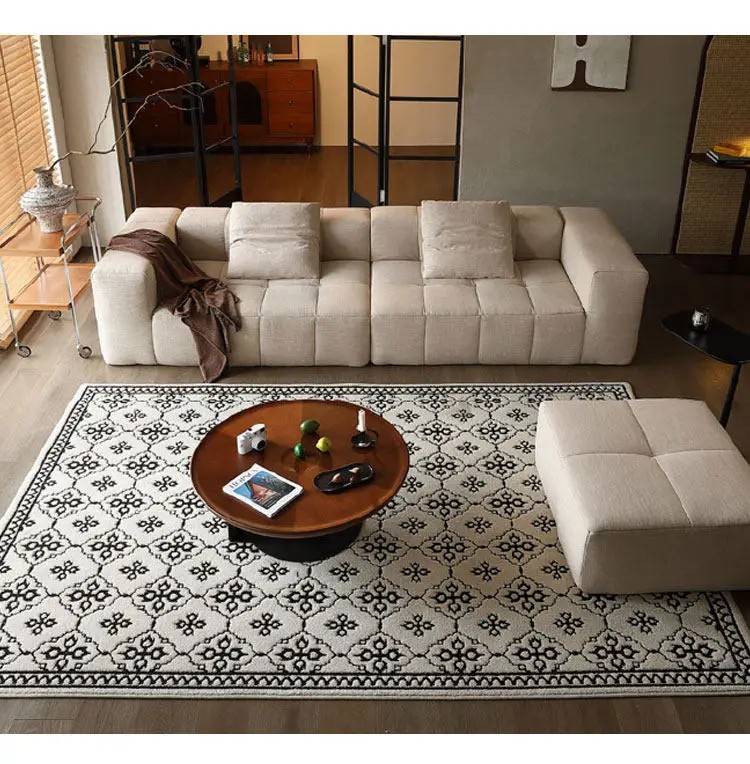 

ty-Budget Friendly Cotton Linen Fabric Sectional Sofa Compressed Sponge Comfortable Seating%