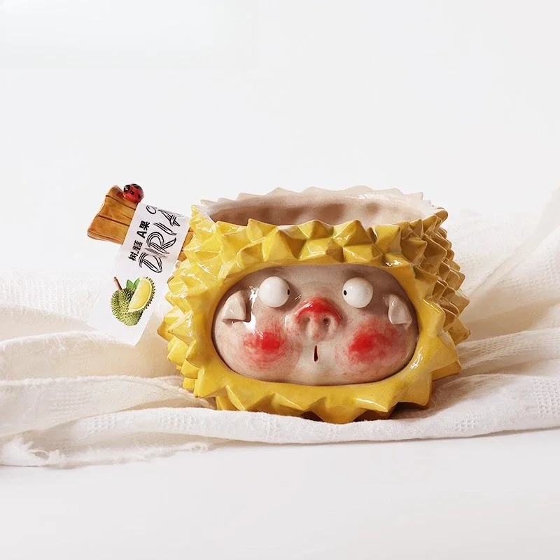 Catering utensils Durian pig bowl cute fresh and funny one person soup noodles underglaze color