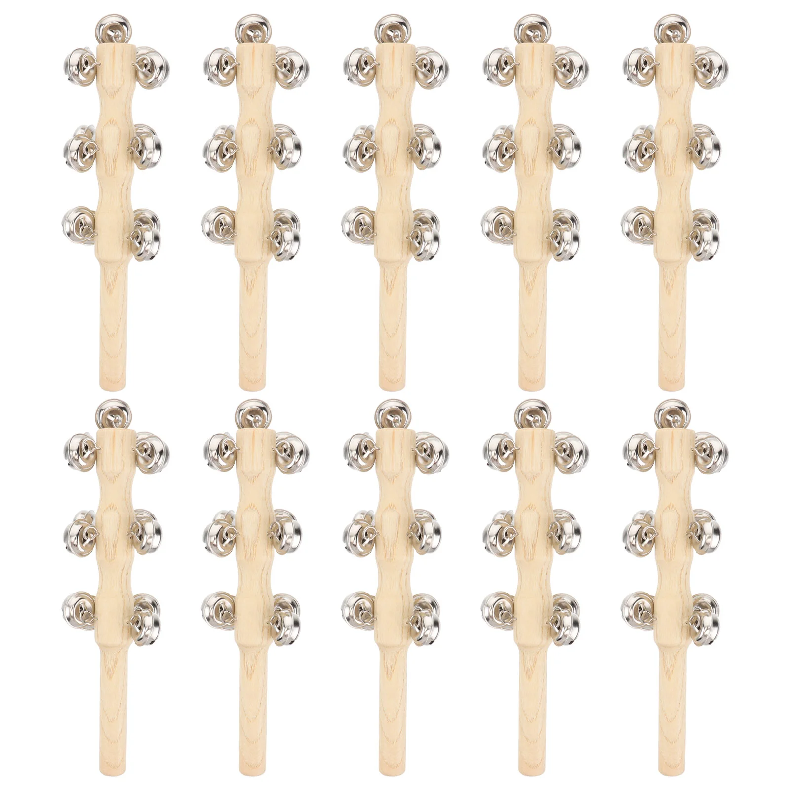 Houten speelgoed Hand Jingle Bell Shaker Soepel Ontwikkelen Auditief gevoel Ritme Muziek Educatief cadeau Veilige grip