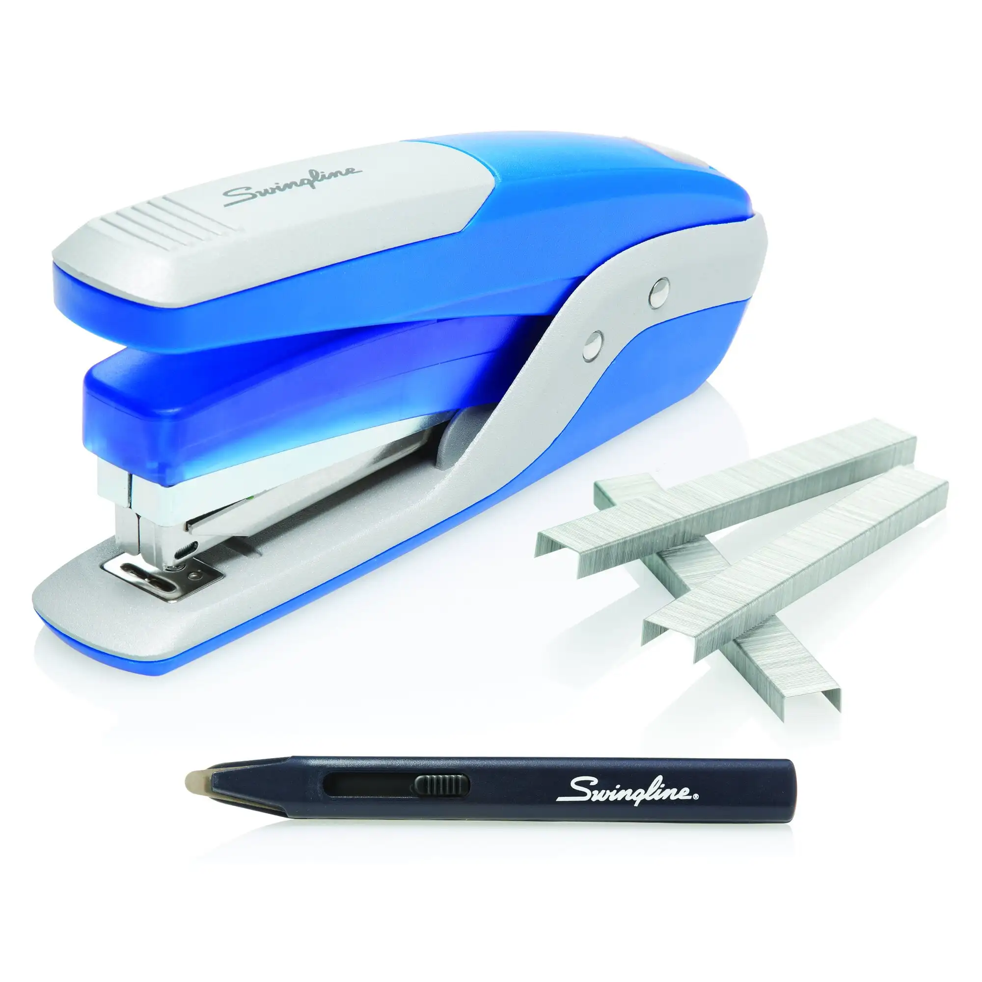 

S 7064584 A 28-Sheet Capacity Quick Touch Stapler Value Pack - Blue/Silver