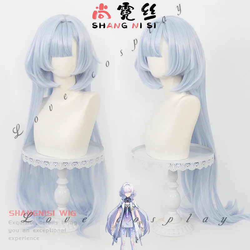 Wuthering Waves Mornye Cosplay Wig Long Blue Purple Pink Gradient Straight Hair Wigs For Women Girls Lahai-Roi WUWA Free Wig Cap