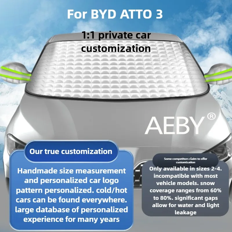 

AEBY For BYD ATTO 3 Smart Driving Edition 2025 Windshield Frost Cover,Waterproof Ice Protection Winter Set,Waterproof Snow Cover