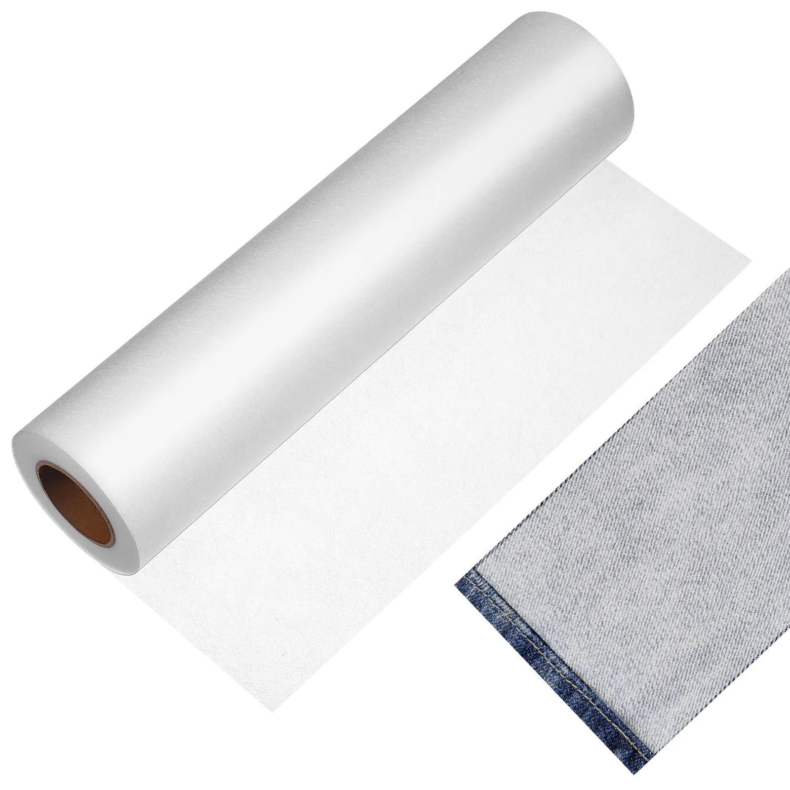 Entoilage thermocollant double face non tissé blanc pour la couture, le quilting et les loisirs créatifs – Support de tissu thermocollant pour fournitures de couture