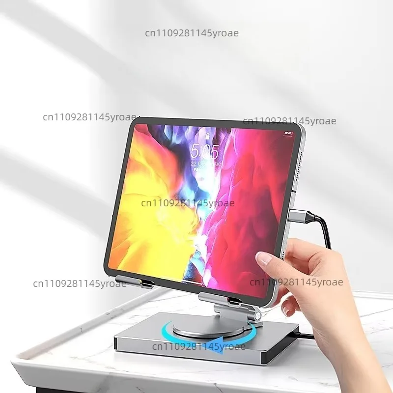 Type‑C Docking Station,4K60Hz Output,Gigabit Port,USB3.0,with Rotatable Stand,for Mobile Phone & Tablet