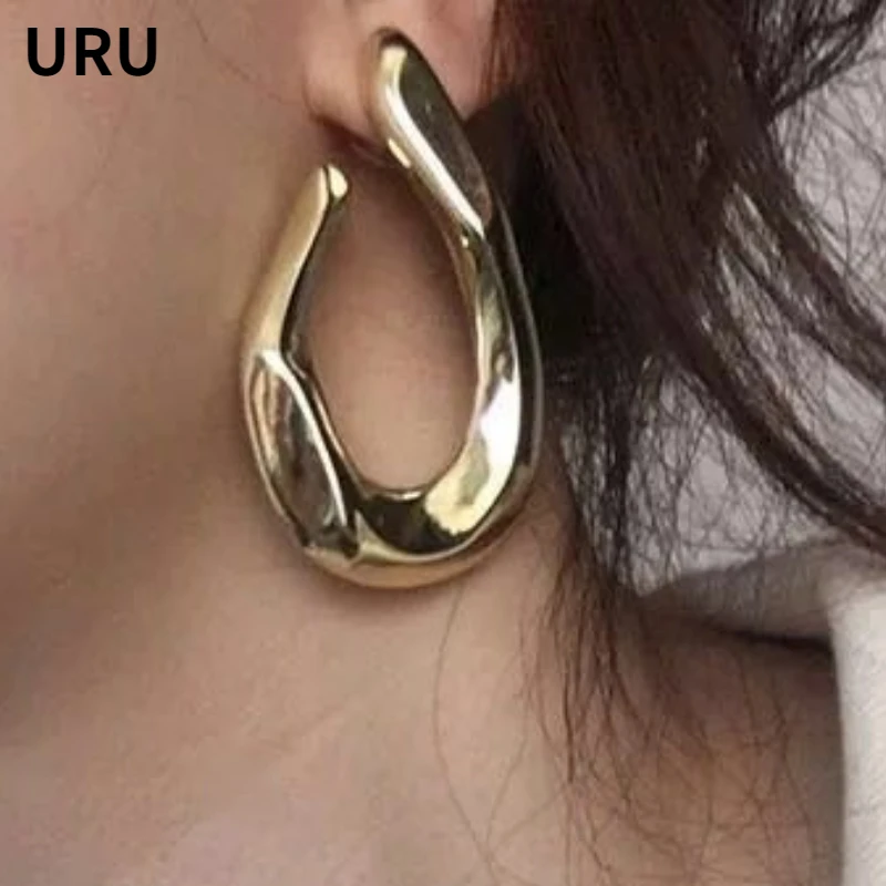 Fashion Jewelry Elegant Temperament Metal Geometric Earrings For Women Party Gifts Exaggerative Ear Accessories Hot Selling