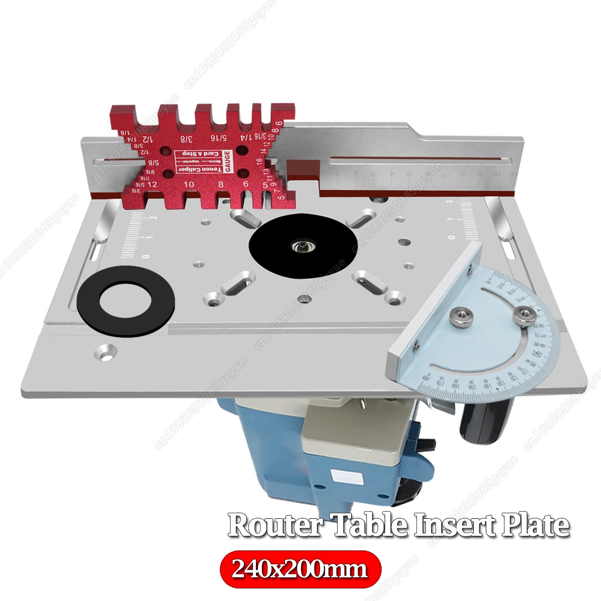 Aluminium Router Table Insert Plate with Sliding Tenoning Fence Electric Wood Milling Miter Gauge Guide Kit Carpenter Slotting