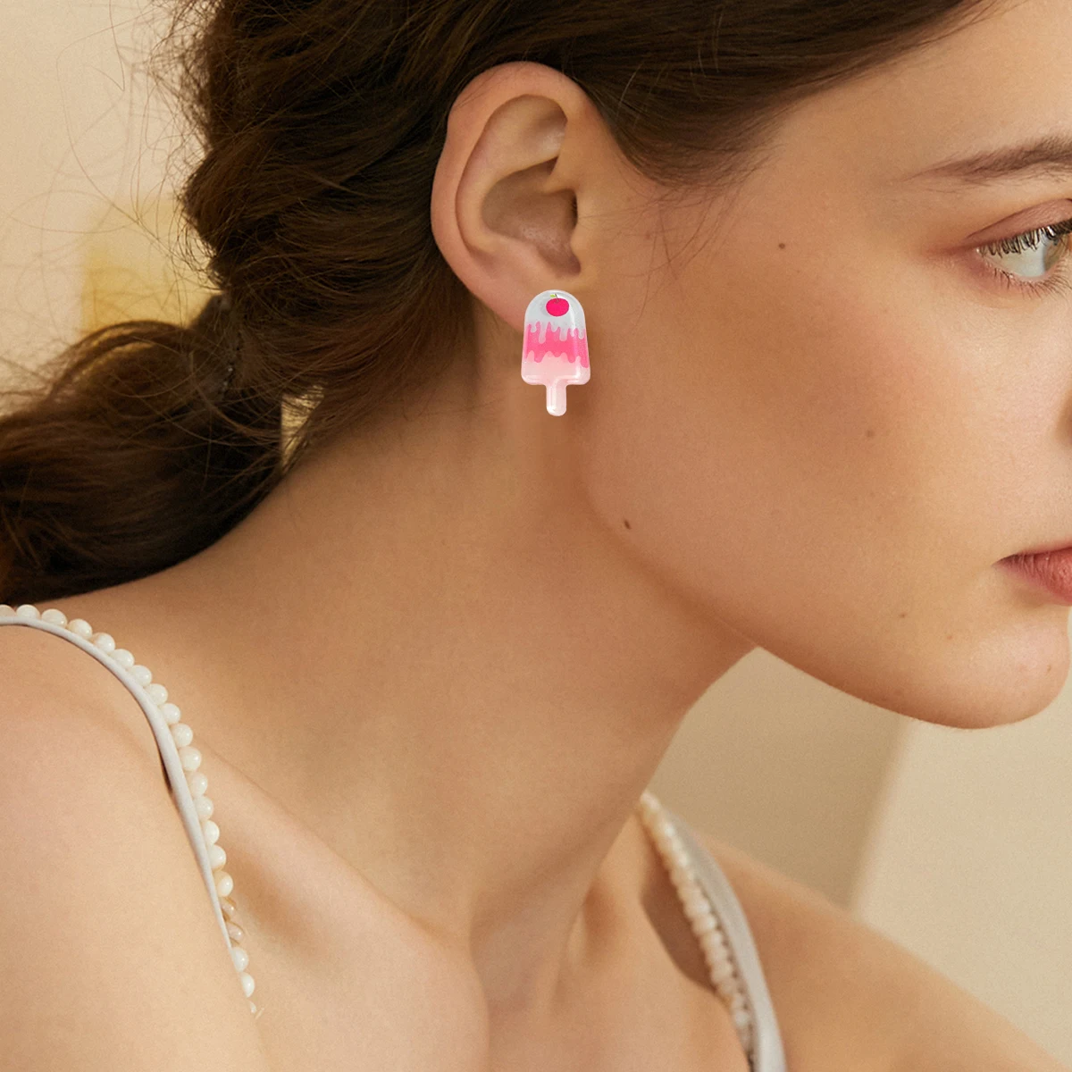 

2025 New 6Pieces/Set Of Acrylic Cute Mixed Fruit Popsicle Earrings Children Gift Accessories Summer Cute Ice Cream Jewelry