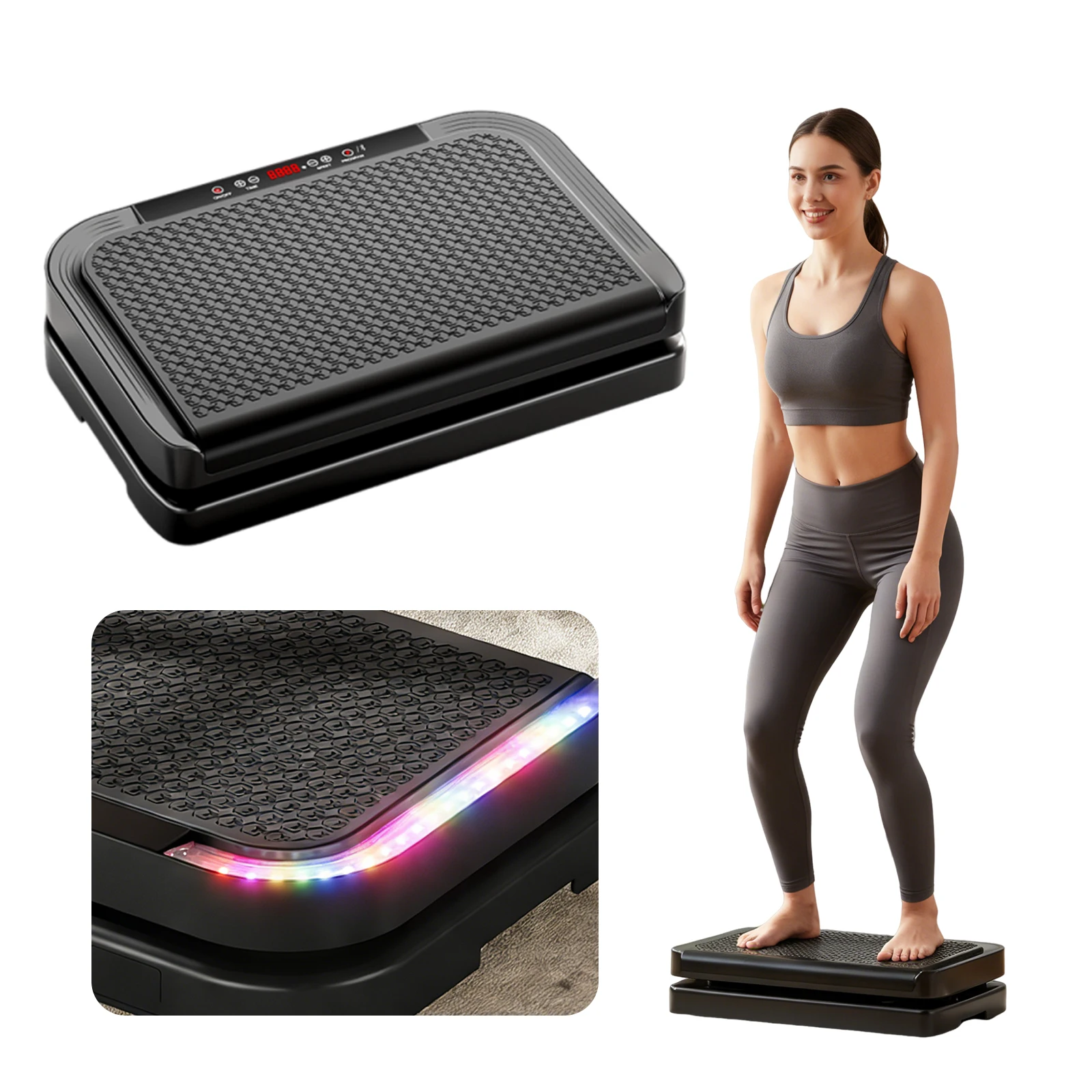 

Fitness Fat-Slimming Machine with Rope Abdominal Workout Equipment 200 Modes Whole Body Vibrate Fitness Platform for Home Office