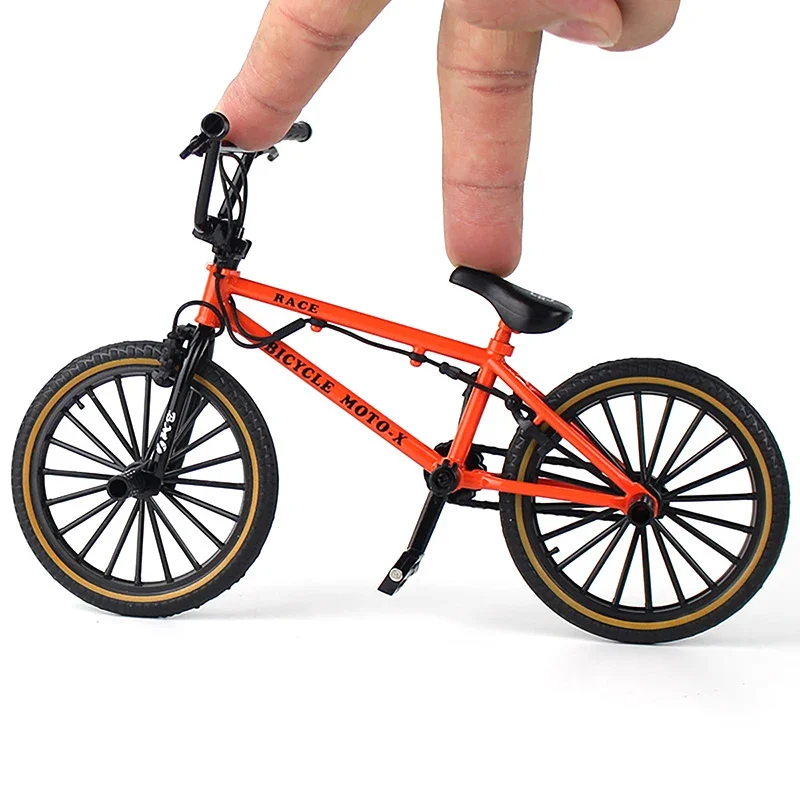 1:8 Model Alloy Mini Bike Diecast Decoration Mountain Finger Orange shock-absorbing Metal Bike Simulation Gifts Toys