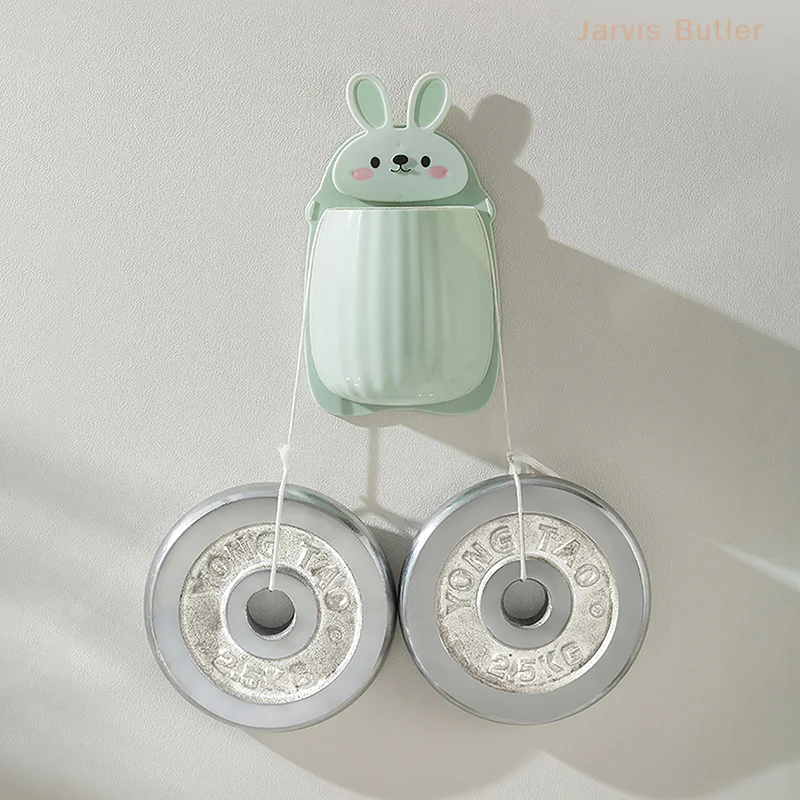 

Cute Cartoon Rabbit Toothbrush Holder Bathroom Wall Mounted Makeup Storage Box Punch Free Rack Home Container Organizer