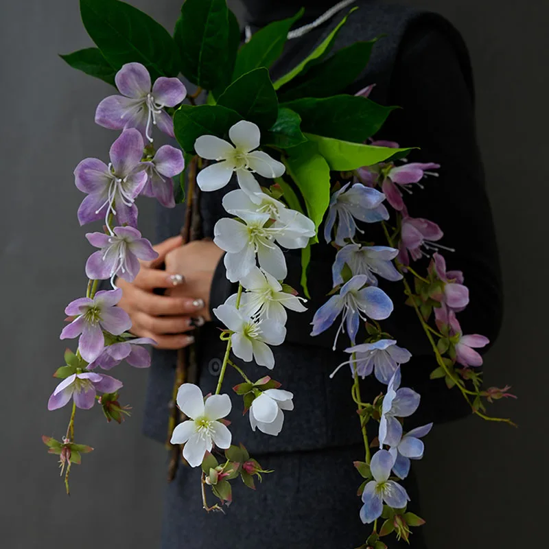 1PC Neue Simulation Künstliche Jasmin Hängen Blumen Dekorative Balkon Kunst Künstliche Seide Blumen Hängen Dekor Für Hochzeit