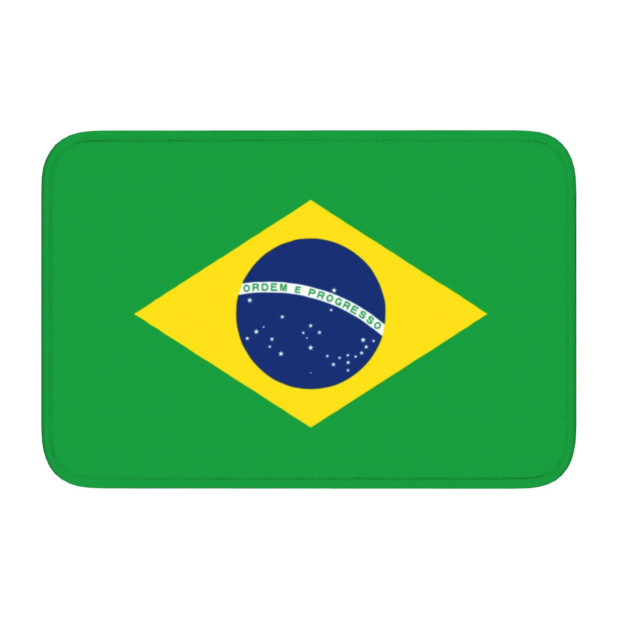 Custom Brazil Flag Front Door Mat Anti-Slip Outdoor Quick Dry  Doormat Kitchen Balcony Entrance Rug Carpet