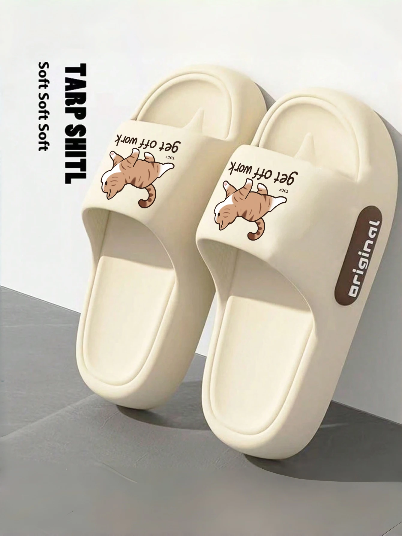 Unisex Couple Style Spring and Summer Eva Thick-Soled Soft-Soled Cartoon Cat Slippers for Indoor Bathroom, Outdoor Activities, Vacation, Fashion, Casual, Cute Style