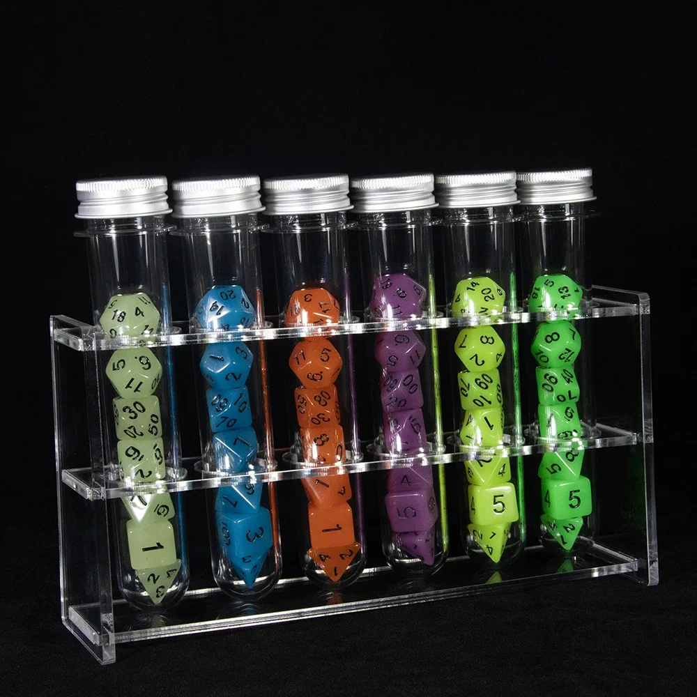 42pcs Luminous Multi-face Dice DND RPG Board Game Dice with Tube for Table Games Accessories