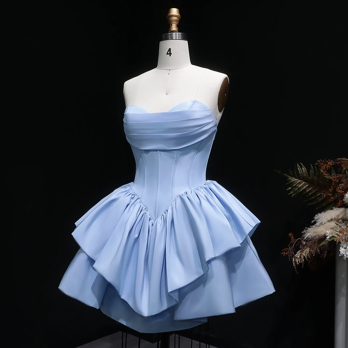 Sharon Said Fuchsia Sweetheart Homecoming Dress Corset Satin Tiered Ruffle Dubai Mini Cocktail Prom Party Gowns RM142 Customized – Detail 14