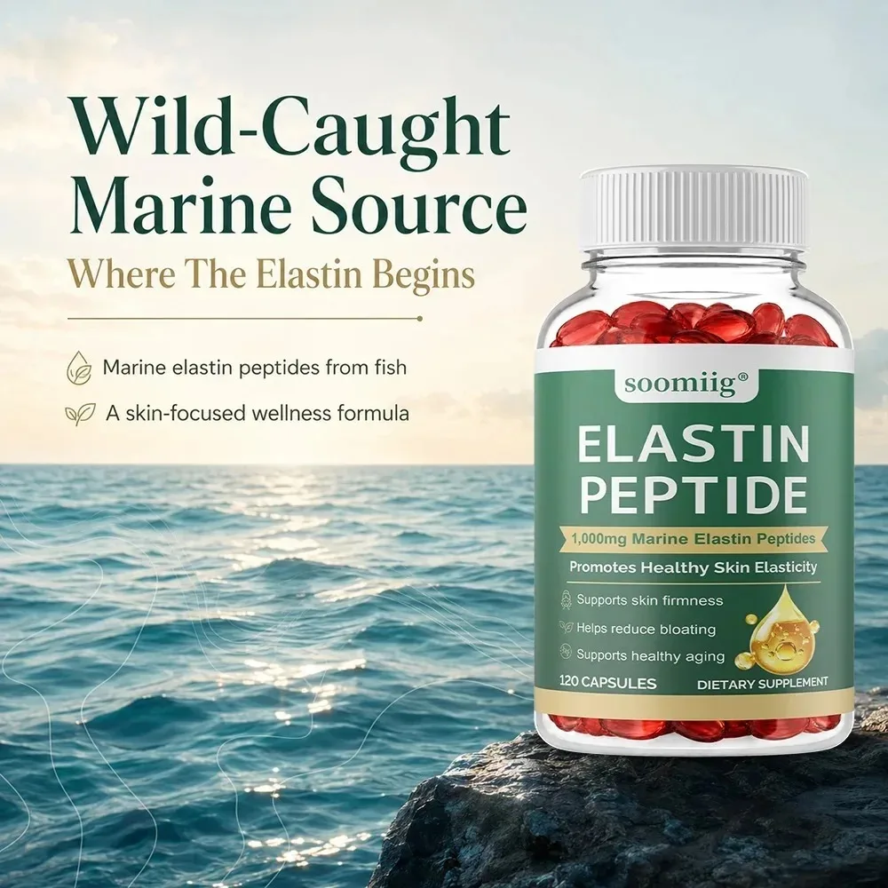 Elastin Peptide Skin Tightening Formula for Daily Use, 1000mg, 120 Capsules | Skin & Joint Support