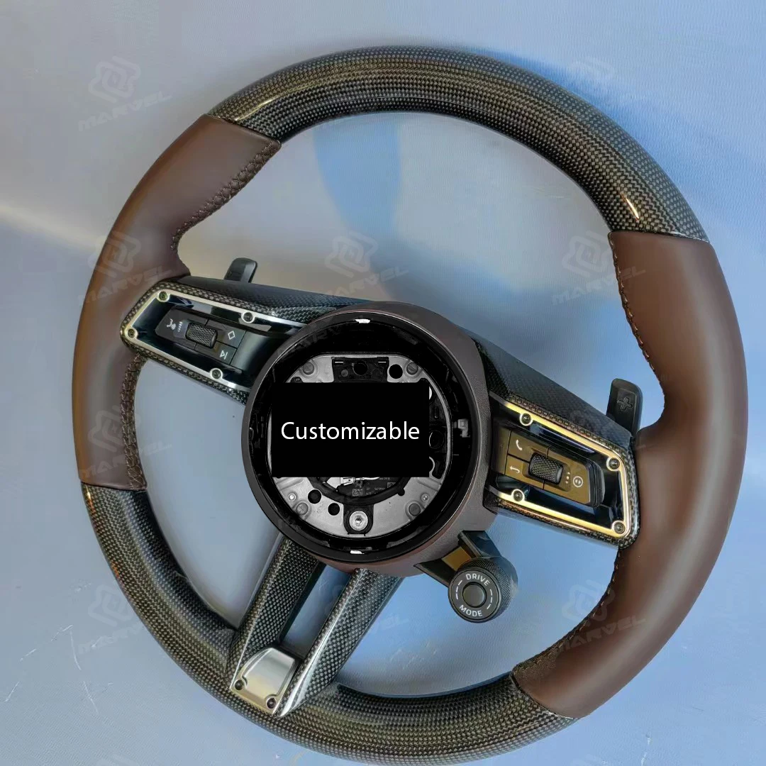 Fit for Porsche 992/991/718/911/911.2/GT2/GT2RS/ Steering Wheel Nappa Leather/+Carbon Circular Assembly OEM Upgrade