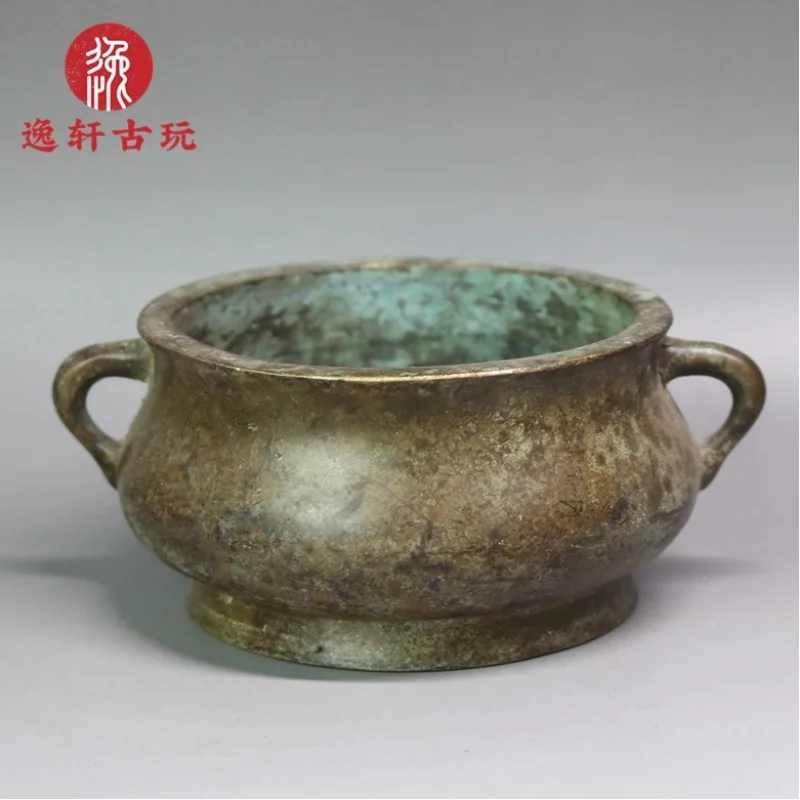 Antique Bronze Collection: Handmade Pure Copper with Old Patina, Collectible Incense Burner