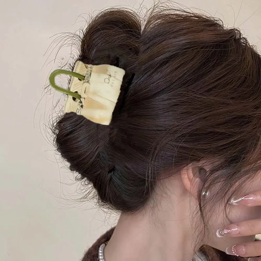 

Fashion Elegant Handbag Shaped Shark Clip Gradient Color Korean Style Square Hair Claw Creative Acrylic Shark Clip Friends