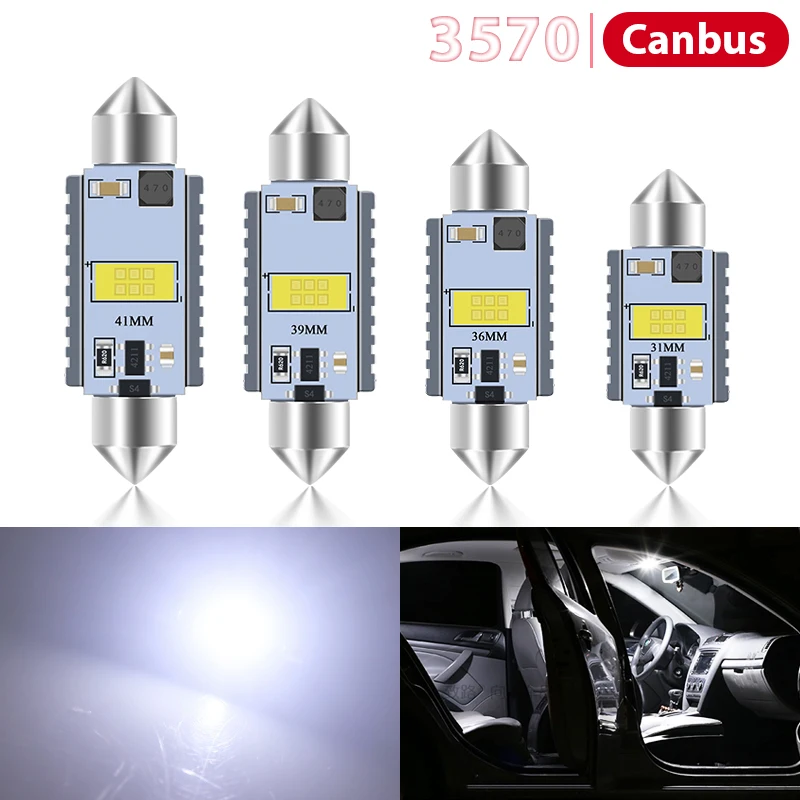 

1PCS C5W LED C10W CSP 3570 Led Bulb Canbus Festoon 31mm 36mm 39mm 41mm Car Interior Reading Dome Lamp License Plate Light White