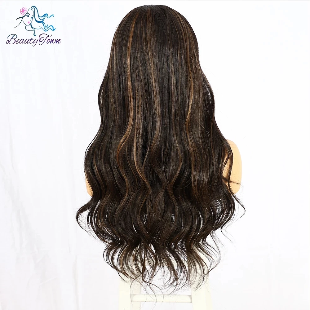 Perruque Lace Front Wig synthétique transparente HD, perruque Body Wave à reflets roux Orange, perruque Body Wave pour Cosplay