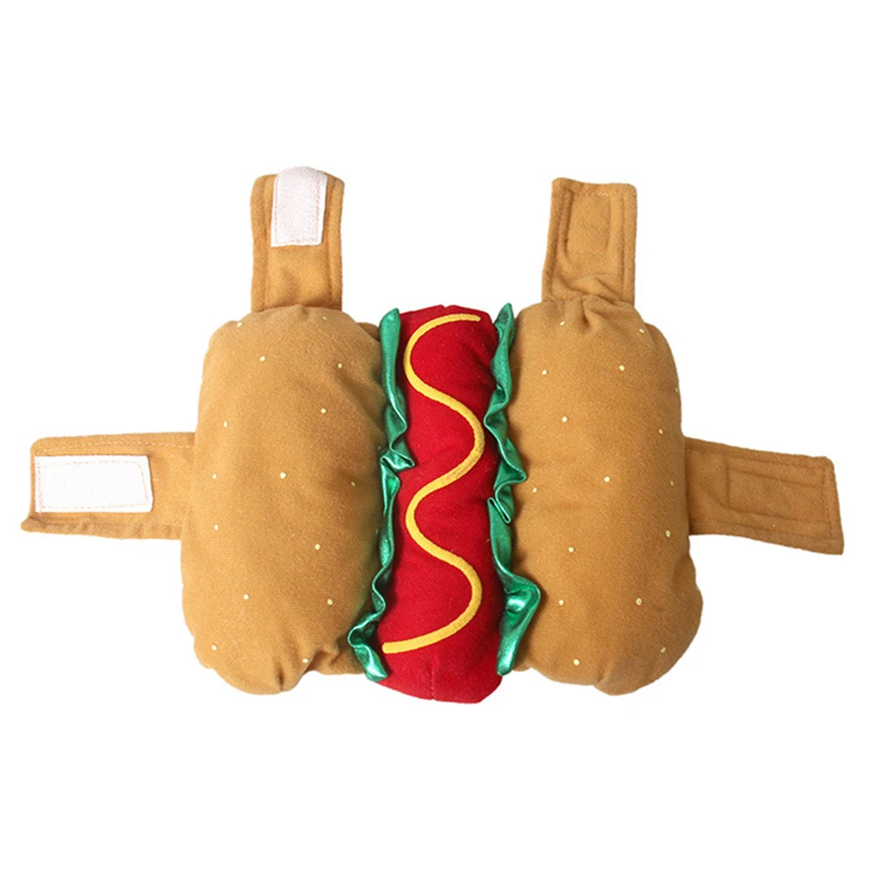 NONOR Pet Costume Hot Dog a forma di bassotto salsiccia vestiti regolabili divertente scaldino per cucciolo di cane gatto forniture