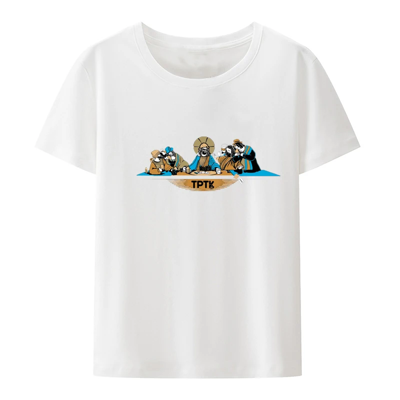 THE LAST SUPPER Interesting Design Interesting Design Women's Tops Tees Trend Camisetas Mujer Cute Otaku Anime Clothes Roupas