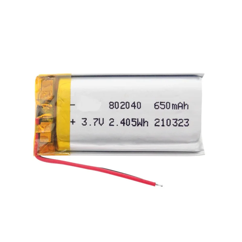 3,7 В 650 мАч 802040 литий-полимерная батарея литий-полимерные аккумуляторные батареи для MP3 MP4 GPS Bluetooth-гарнитура ручка для записи